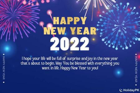 Fireworks Happy New Year 2022 Wishes Card Maker Online