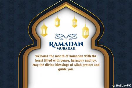 Free Download Luxury Ramadan Mubarak Greeting Card