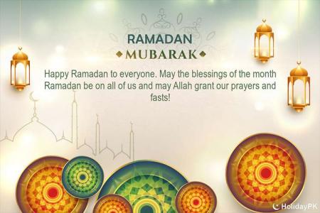 Ramadan Mubarak Greeting Design Realistic