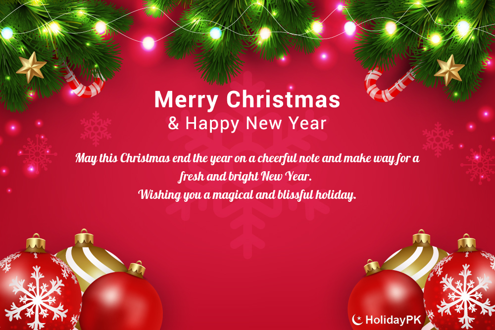 Red Christmas & Happy New Year Greeting Cards Maker Online