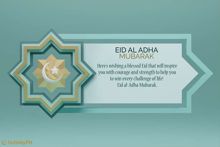 Eid-Al-Adha Greeting Cards With Abstract 3D Design